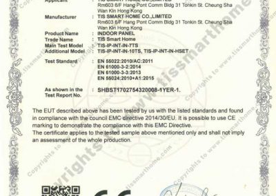 Indoor panel series CE EMC