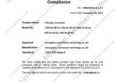 Wireless controller FCC ICES